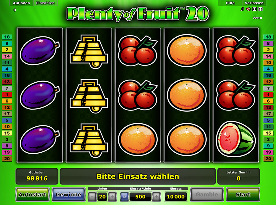 Plenty of Fruit 20 Novoline Spiel